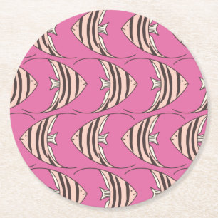 Posavasos Redondo De Papel Pink Angel Fish