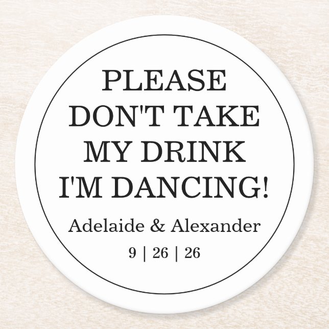 Posavasos Redondo De Papel Pink Garden Rose Wedding (Anverso)