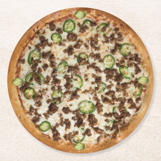 Posavasos Redondo De Papel Pizza (Anverso)