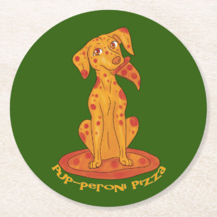 Posavasos Redondo De Papel Pizza Puppy