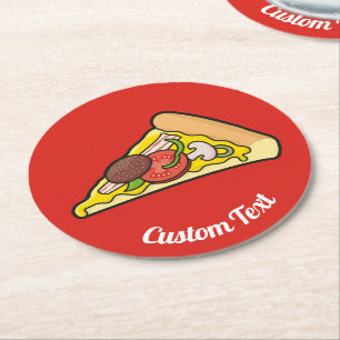 Posavasos Redondo De Papel Pizza Slice