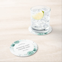 Posavasos Redondo De Papel Placa de papel floral personalizada para Bodas