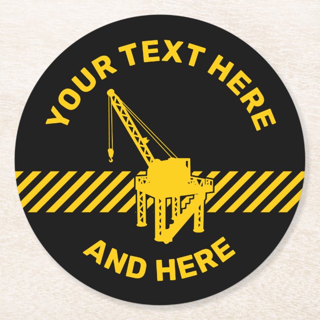 Posavasos Redondo De Papel Plataforma de construcción (Anverso)