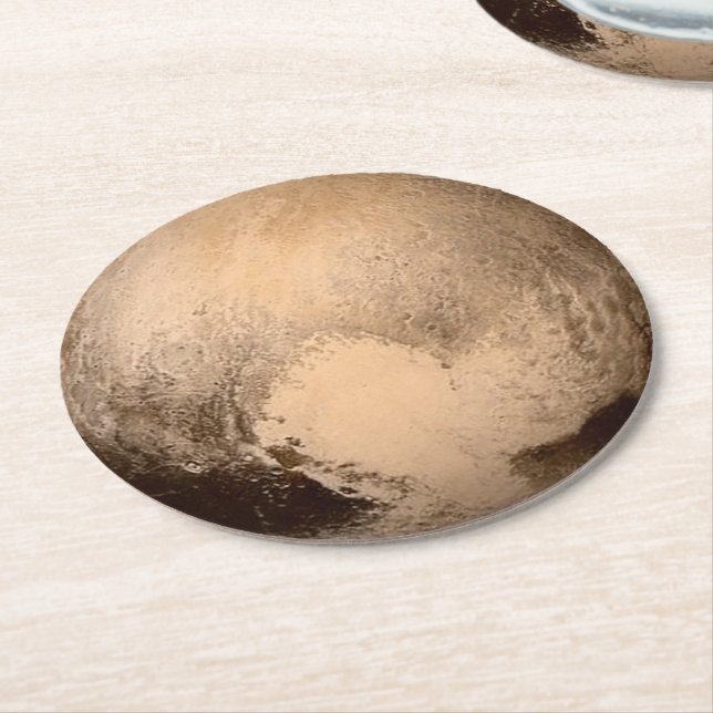 Posavasos Redondo De Papel Plutón (En perspectiva)