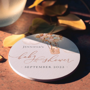 Posavasos Redondo De Papel ¡Podemos Esperar! Redondeo de papel de Baby Shower