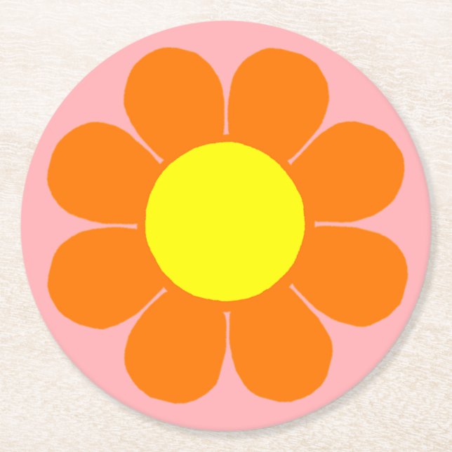 Posavasos Redondo De Papel Poder Floral (Anverso)