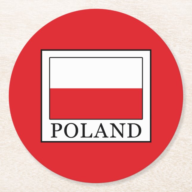 Posavasos Redondo De Papel Polonia (Anverso)