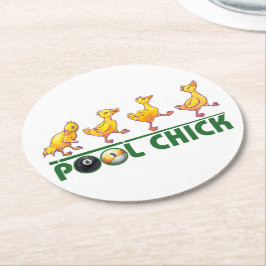 Posavasos Redondo De Papel Pool Chick