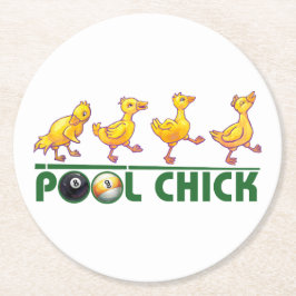 Posavasos Redondo De Papel Pool Chick