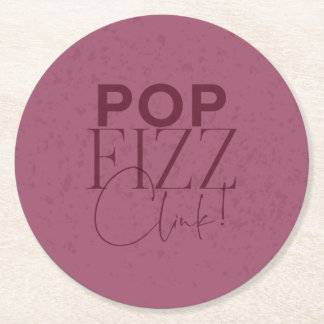 Posavasos Redondo De Papel Pop, Fizz, Clink