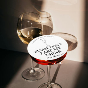 Posavasos Redondo De Papel Por favor, no tomes mi bebida, estoy bailando boda