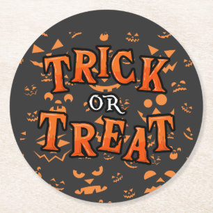 Posavasos Redondo De Papel Porta vasos de papel de Halloween Trick or Treat