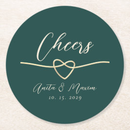 Posavasos Redondo De Papel Posavasos de Bebida para Boda Cheers