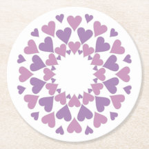 Posavasos de Corazón Rosa y Morado