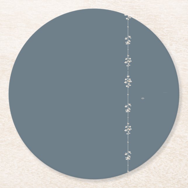 Posavasos Redondo De Papel Posavasos de vid botánico de la granja azul (Anverso)