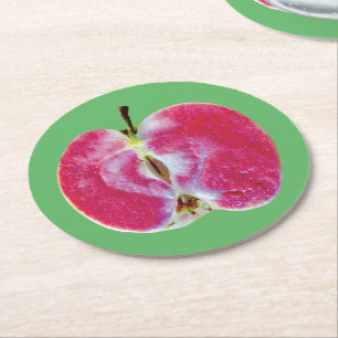 Posavasos Redondo De Papel Práctico de costa de Apple
