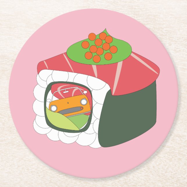 Posavasos Redondo De Papel Práctico de costa de Figaro (Anverso)