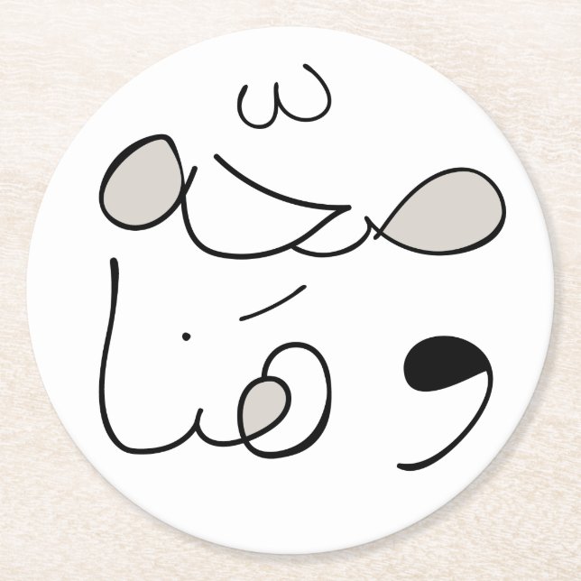 Posavasos Redondo De Papel Práctico de costa de la salud y de la dicha - (Anverso)