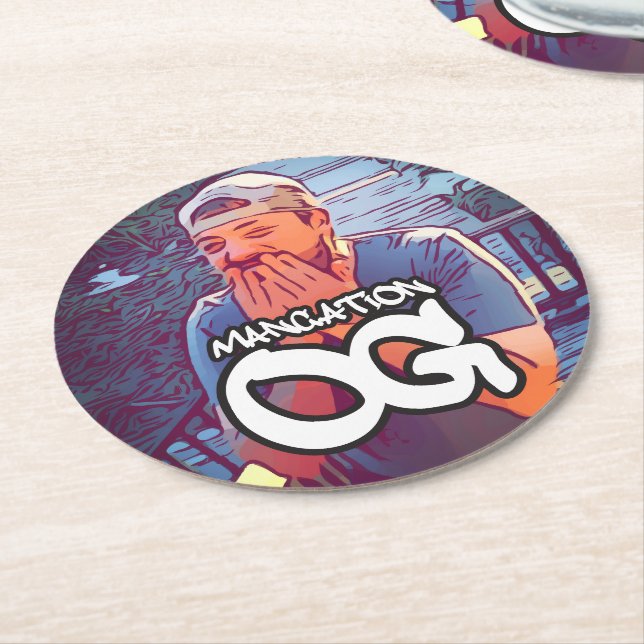 Posavasos Redondo De Papel Práctico de costa de Mancation OG (En perspectiva)