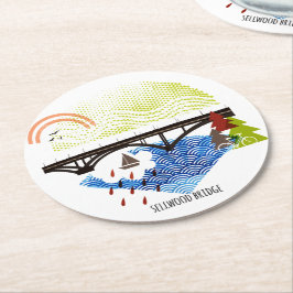 Posavasos Redondo De Papel Práctico de costa de Portland del puente de