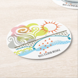 Posavasos Redondo De Papel Práctico de costa de Portland del puente de la