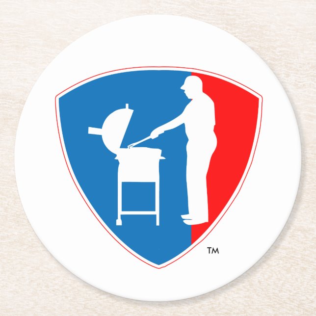 Posavasos Redondo De Papel Práctico de costa del Bbq (Anverso)