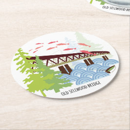 Posavasos Redondo De Papel Práctico de costa viejo de Portland del puente de