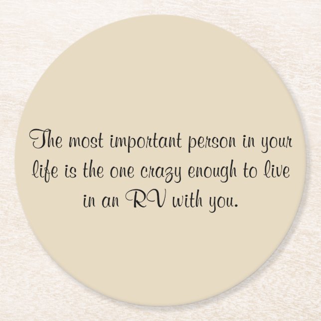 Posavasos Redondo De Papel Prácticos de costa al aire libre (RVers a tiempo (Anverso)