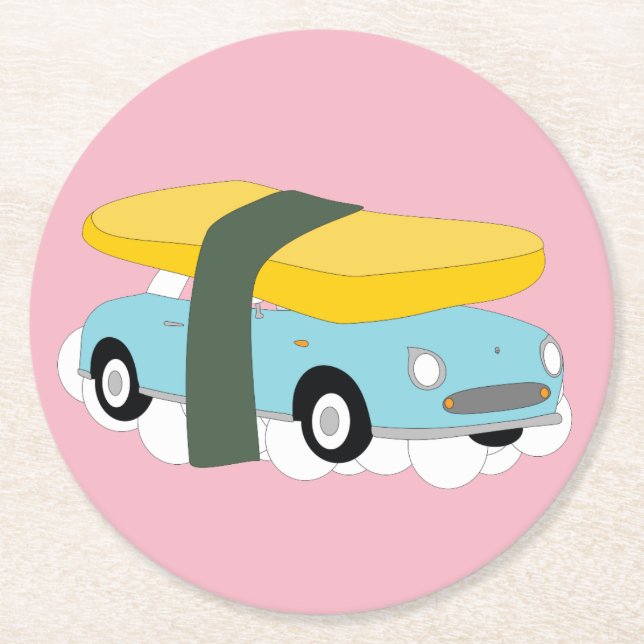 Posavasos Redondo De Papel Prácticos de costa de Figaro (Anverso)