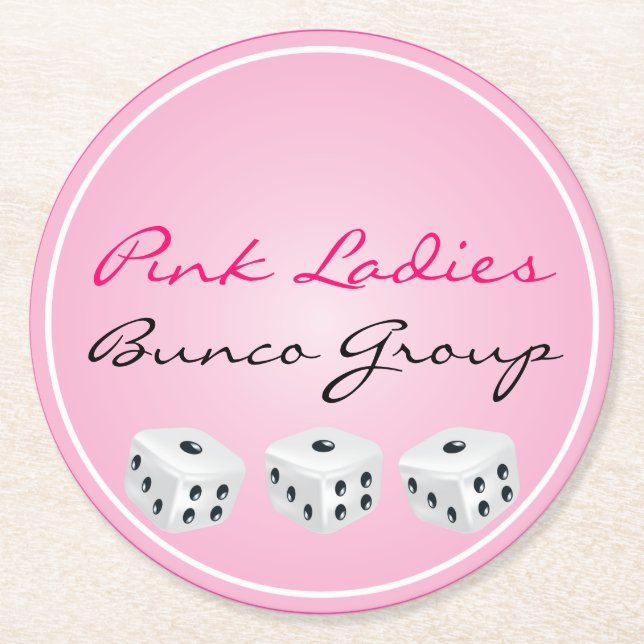 Posavasos Redondo De Papel Prácticos de costa de los dados (Anverso)