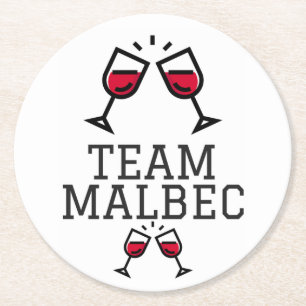 Posavasos Redondo De Papel Prácticos de costa del Malbec del equipo