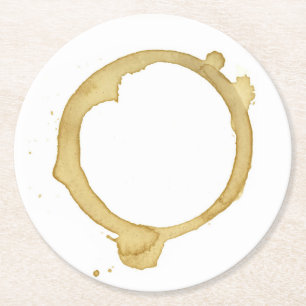 Posavasos Redondo De Papel Prácticos de costa manchados café