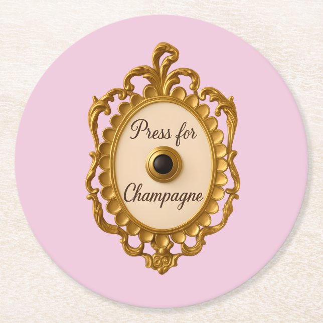 Posavasos Redondo De Papel Prensa de la Champagne Bar Cart Veuve Coaster (Anverso)