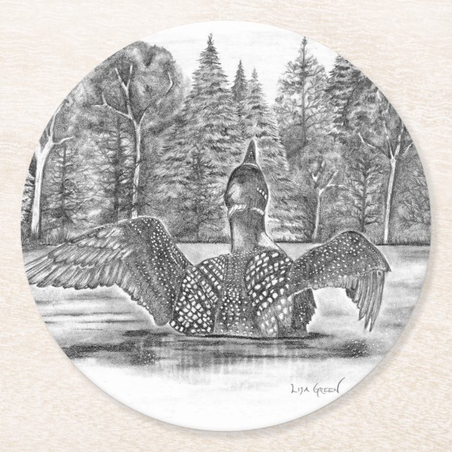 Posavasos Redondo De Papel Préstamos preparándose para el despegue (Anverso)