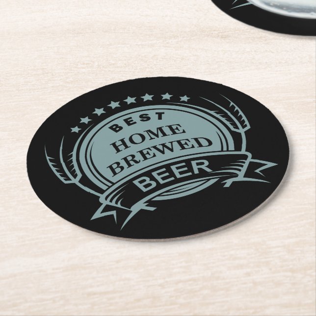 Posavasos Redondo De Papel Presupuesto del tema de cerveza retro (En perspectiva)
