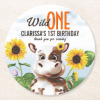 Primer cumpleaños del Chica de girasol de vaca mar