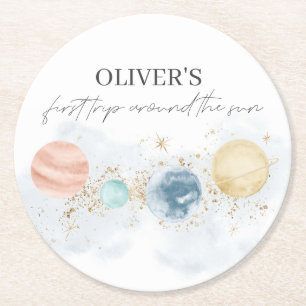 Posavasos Redondo De Papel Primer viaje alrededor de las galletitas de papel