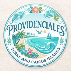 Posavasos Redondo De Papel Providenciales Islas Turcas y Caicos