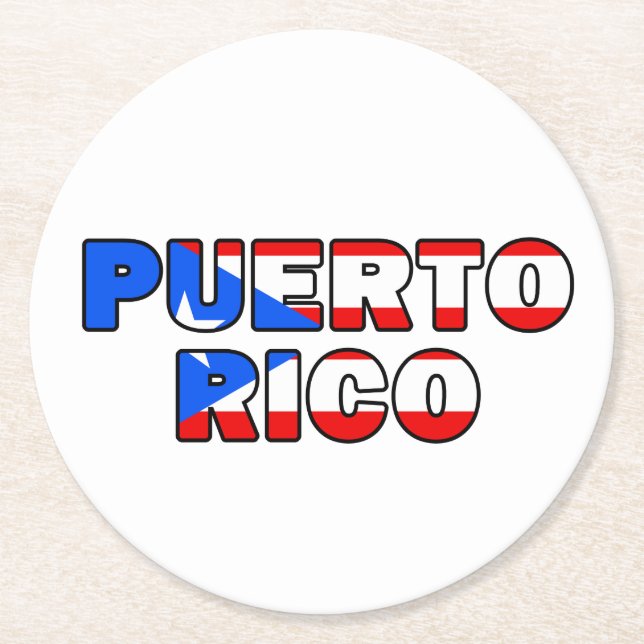 Posavasos Redondo De Papel Puerto Rico (Anverso)
