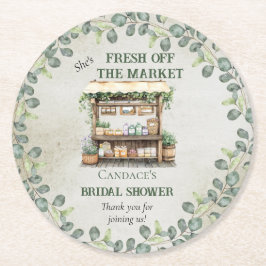 Posavasos Redondo De Papel Puesto de granja del mercado de agricultores Bienv