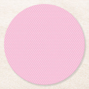 Posavasos Redondo De Papel Punto de Polka Rosa