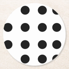 Posavasos Redondo De Papel Puntos Repetitivos Negros
