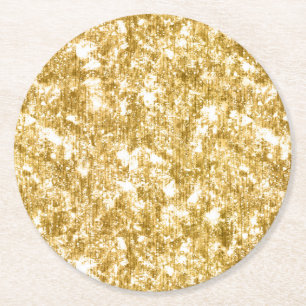 Posavasos Redondo De Papel Purpurina de oro Sparkle Wedding Fiesta de recepci