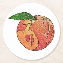 Posavasos Redondo De Papel Purpurina Peach