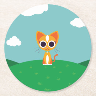 Posavasos Redondo De Papel Purrl el gato