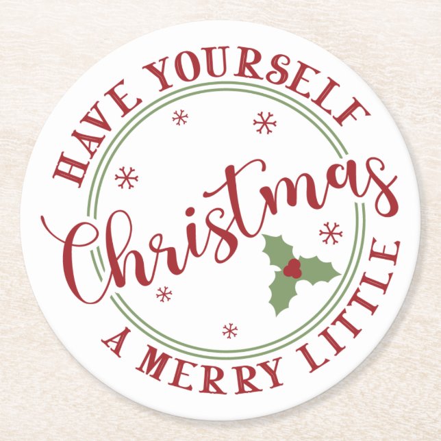 Posavasos Redondo De Papel Que te tengas unos buenos Navidades (Anverso)