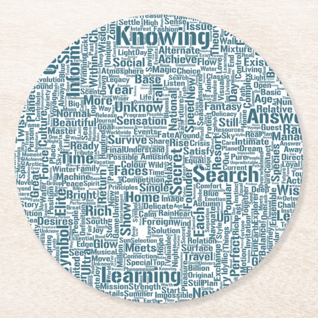 Posavasos Redondo De Papel Question Apprendre Nuage MotssTexte Motif Message (Anverso)