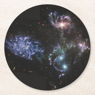 Posavasos Redondo De Papel Quinteto del telescopio espacial JWST James Webb S