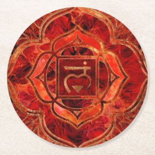 Posavasos Redondo De Papel Raíz chakra - Muladhara