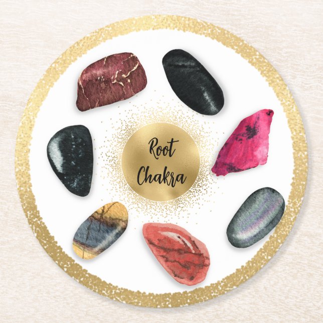 Posavasos Redondo De Papel *~* Raíz de agua AP64 Emoto Chakra Papel Reparador (Anverso)